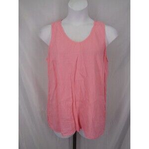 J Jill Pink Linen Eyelet Sleeveless Tank Tunic Top Size Large